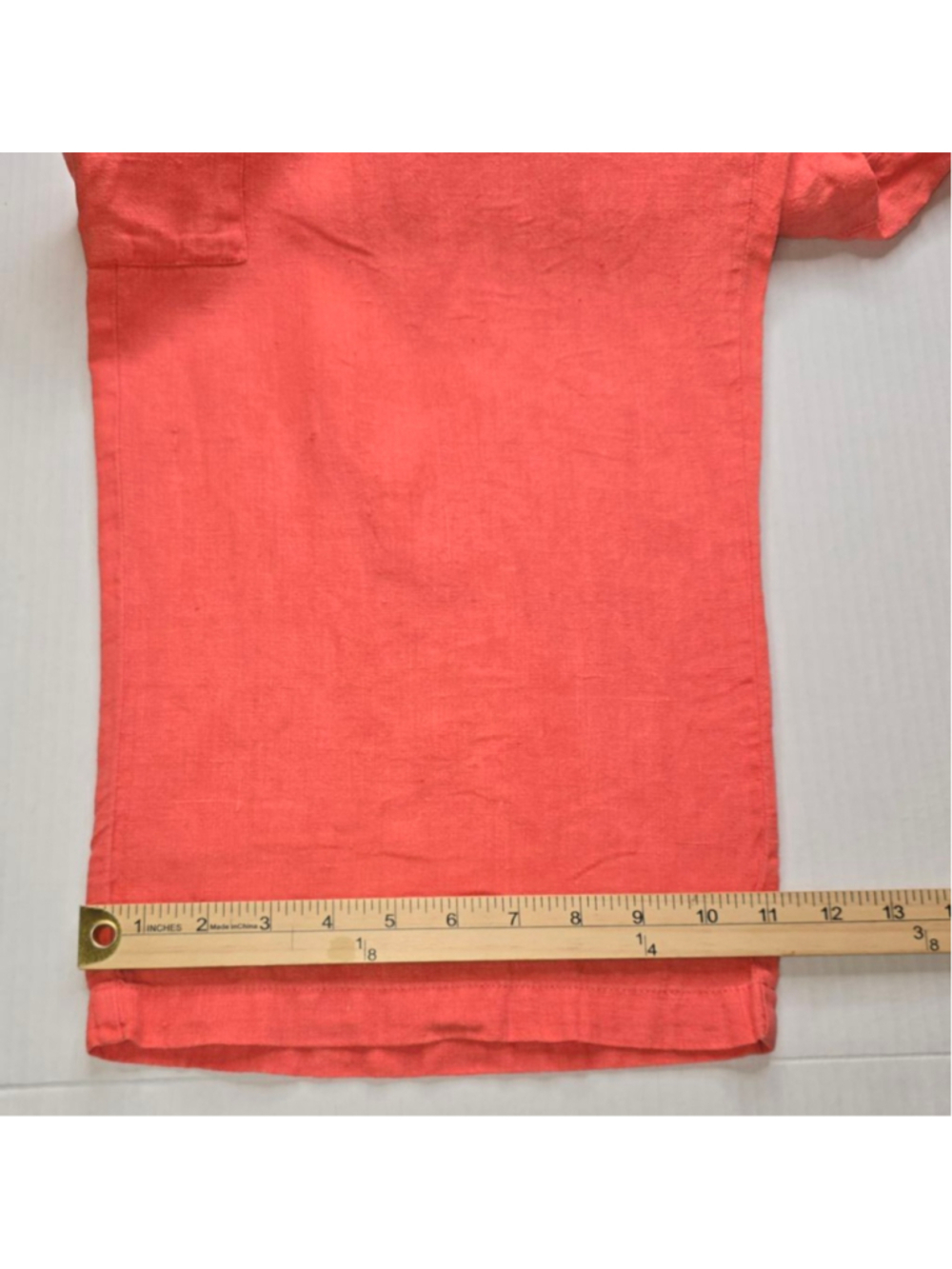 Chico’s Linen Cargo Wide Leg Crop Pants Size 2 Coral Lagenlook - Picture 4 of 8